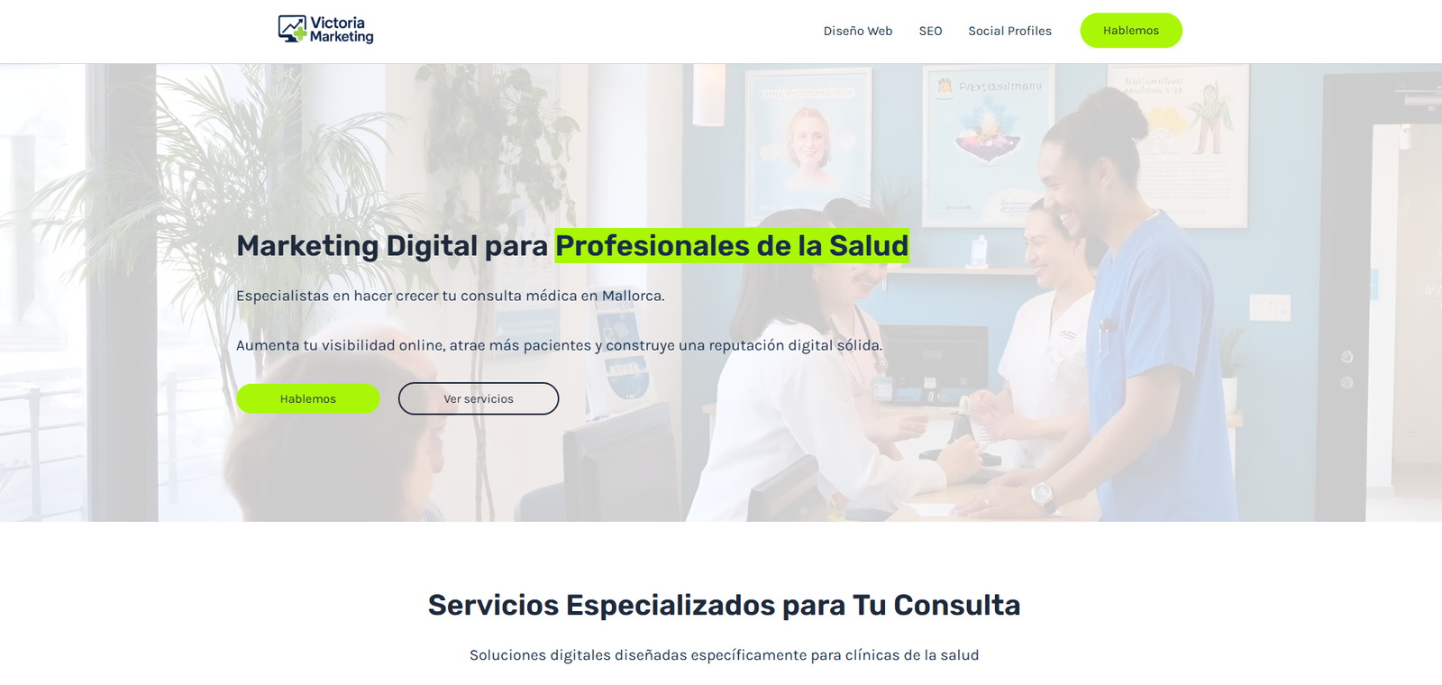 diseño web para sanitarios en Mallorca